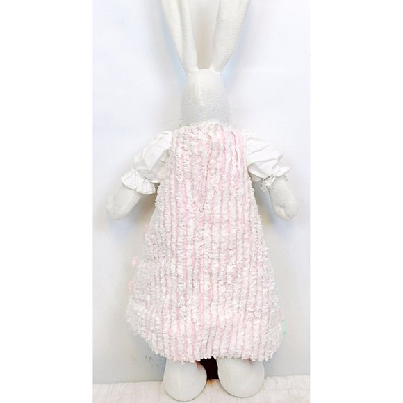 30" Stuffed Animal White Bunny Plush Chenille Pastel Dress Easter Spring Rabbit - Picture 4 of 9
